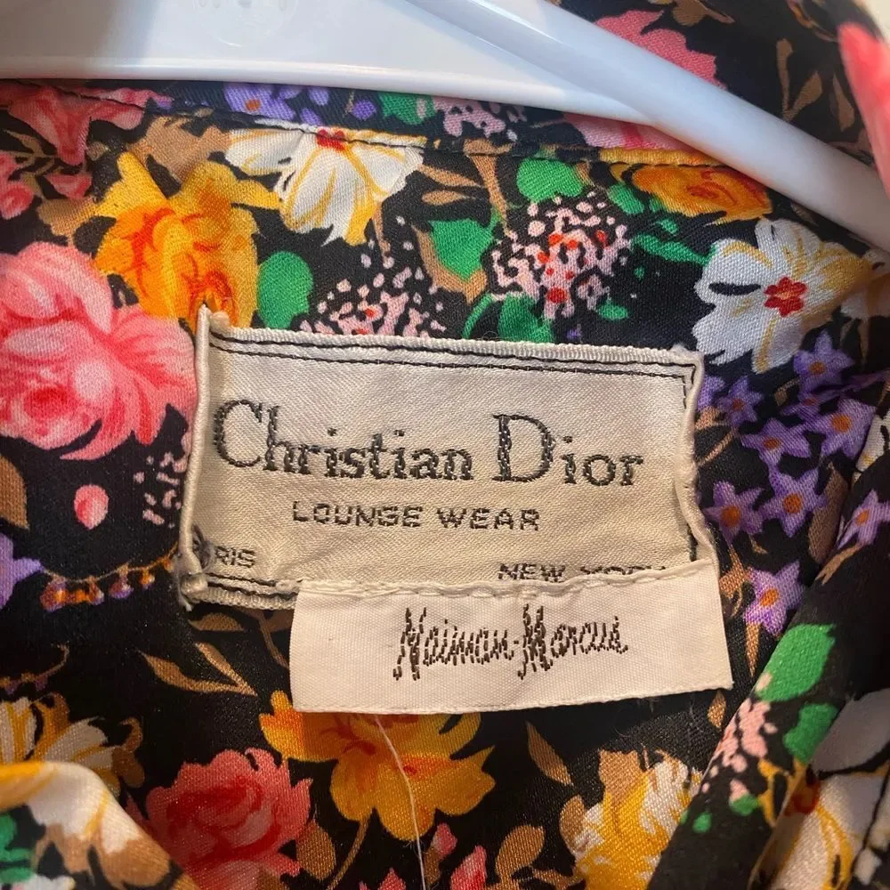 Christian Dior vintage Kaftan Maxi Dress loungewear Womens Neiman Marcus medium - Picture 5 of 9